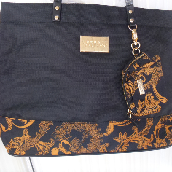 versace parfums gold tote bag